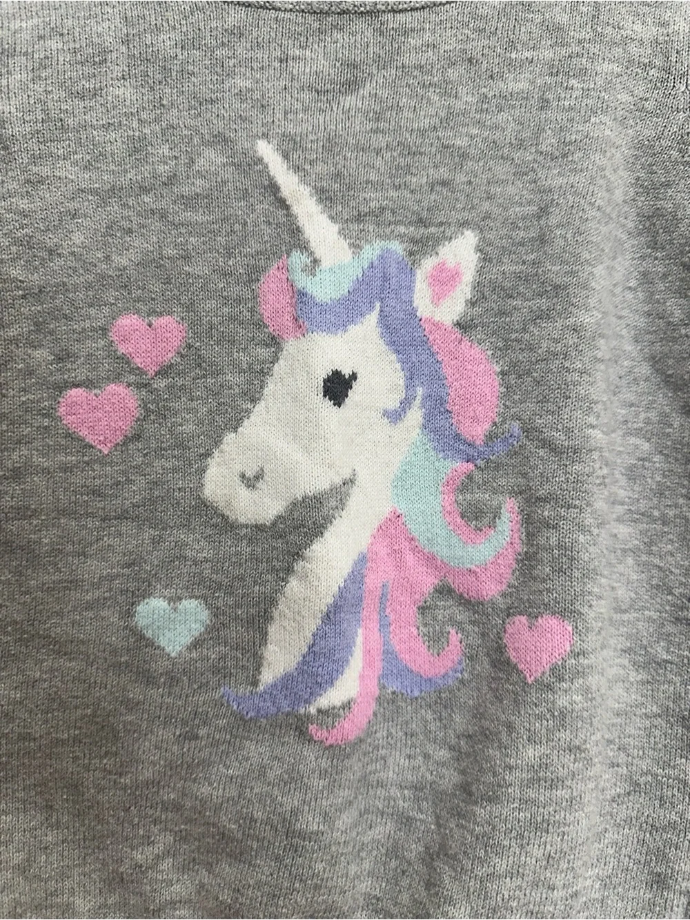 The Children’s Place Unicorn Knit Pullover Sweater in Gray Toddler Size 4T